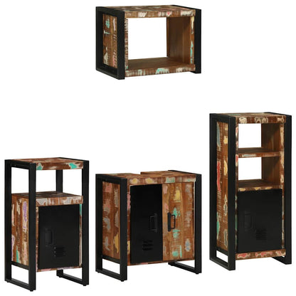 Set di mobili per il bagno 4 pcs Legno Recuperato Massello