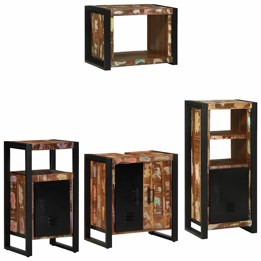 Set di mobili per il bagno 4 pcs Legno Recuperato Massello