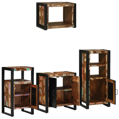 Set di mobili per il bagno 4 pcs Legno Recuperato Massello