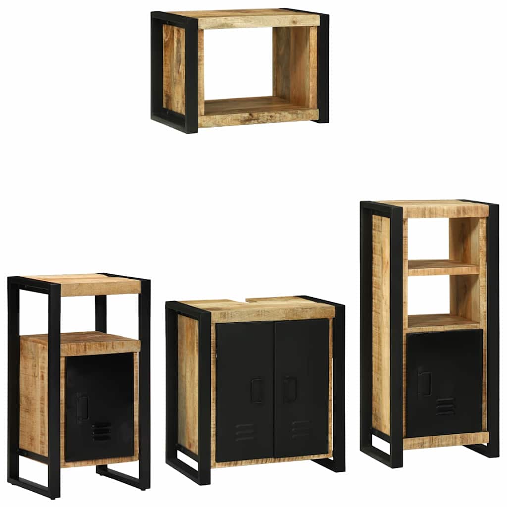 Set di mobili per il bagno 4 pcs Legno di mango massello
