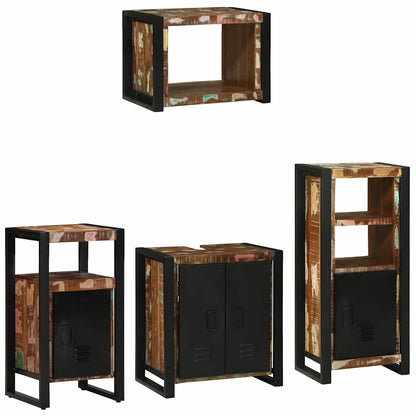 Set di mobili per il bagno 4 pcs Legno Recuperato Massello