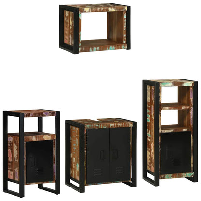 Set di mobili per il bagno 4 pcs Legno Recuperato Massello