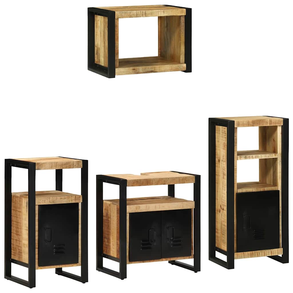 Set di mobili per il bagno 4 pcs Legno di mango massello