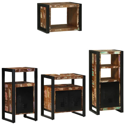 Set di mobili per il bagno 4 pcs Legno Recuperato Massello
