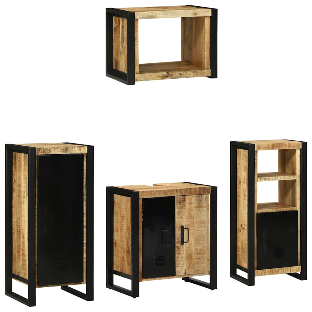 Set di mobili per il bagno 4 pcs Legno di mango massello