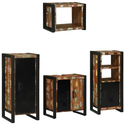 Set di mobili per il bagno 4 pcs Legno Recuperato Massello