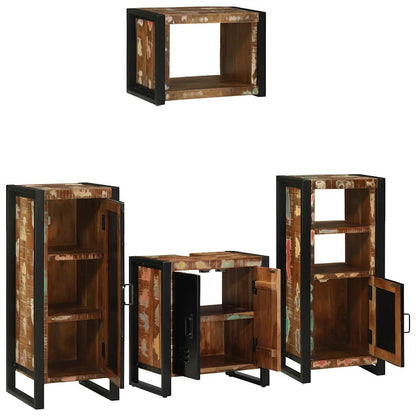 Set di mobili per il bagno 4 pcs Legno Recuperato Massello