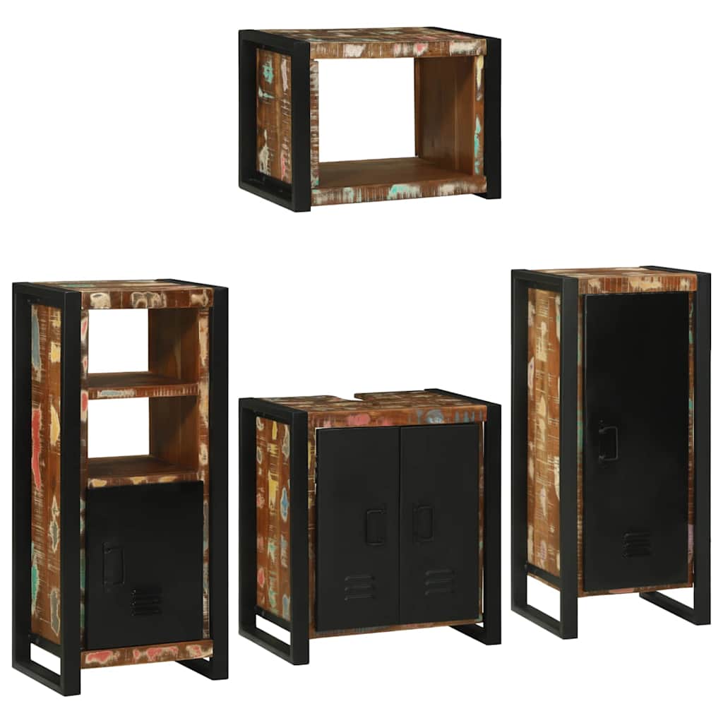 Set di mobili per il bagno 4 pcs Legno massello riciclato