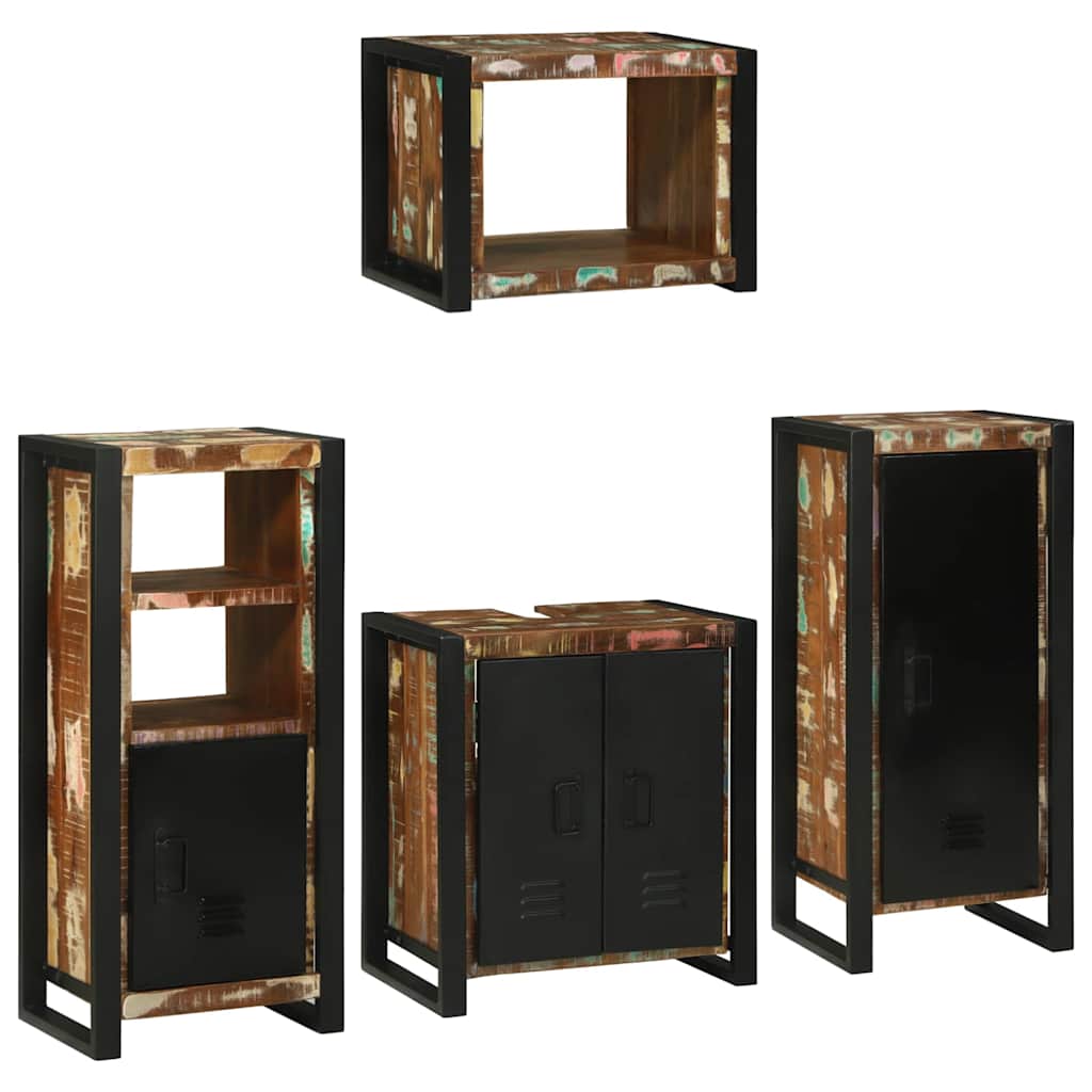 Set di mobili per il bagno 4 pcs Legno massello riciclato