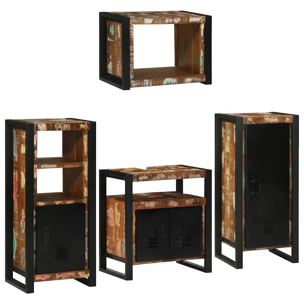 Set di mobili per il bagno 4 pcs Legno massello riciclato