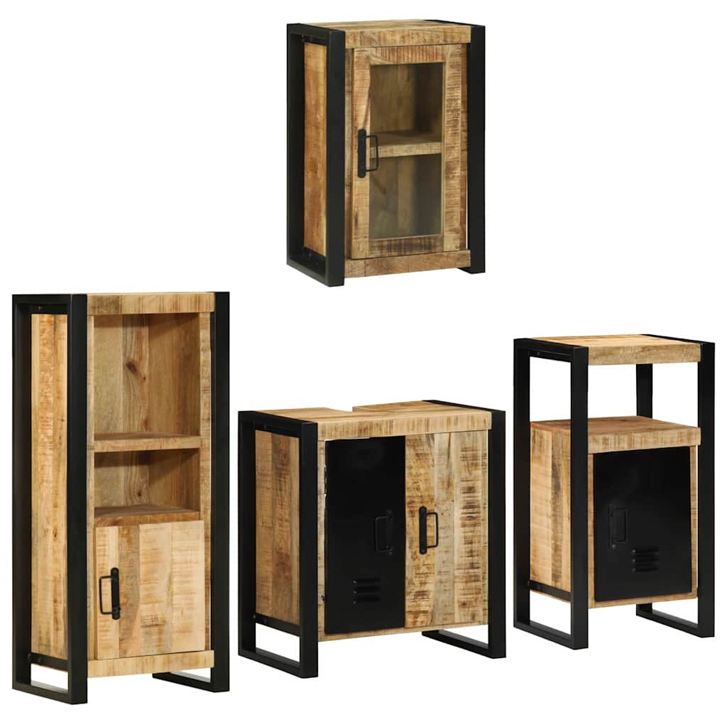 Set di mobili per il bagno 4 pcs Legno di mango massello