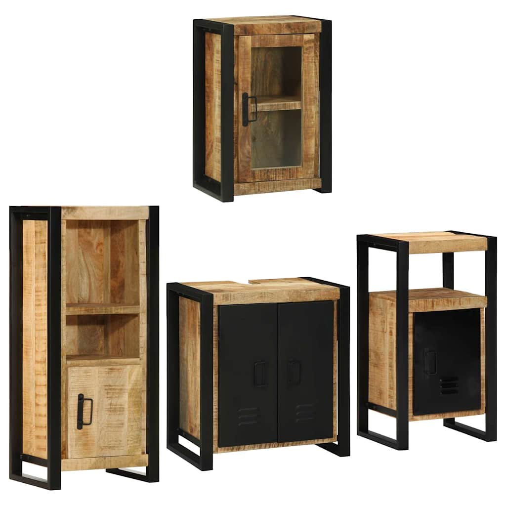 Set di mobili per il bagno 4 pcs Legno di mango massello