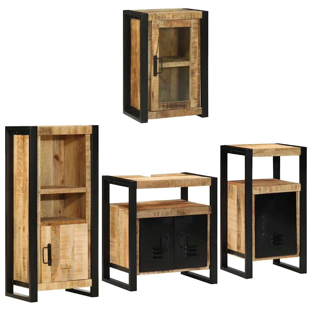 Set di mobili per il bagno 4 pcs Legno di mango massello