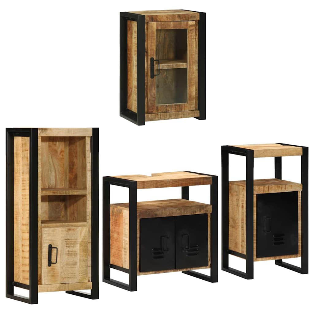 Set di mobili per il bagno 4 pcs Legno di mango massello