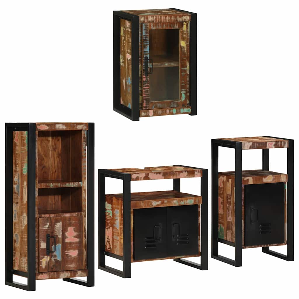 Set di mobili per il bagno 4 pcs Legno massello riciclato