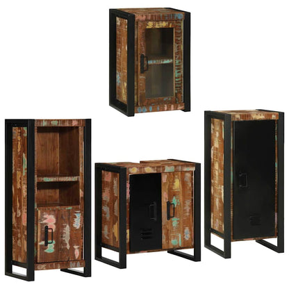 Set di mobili per il bagno 4 pcs Legno massello riciclato