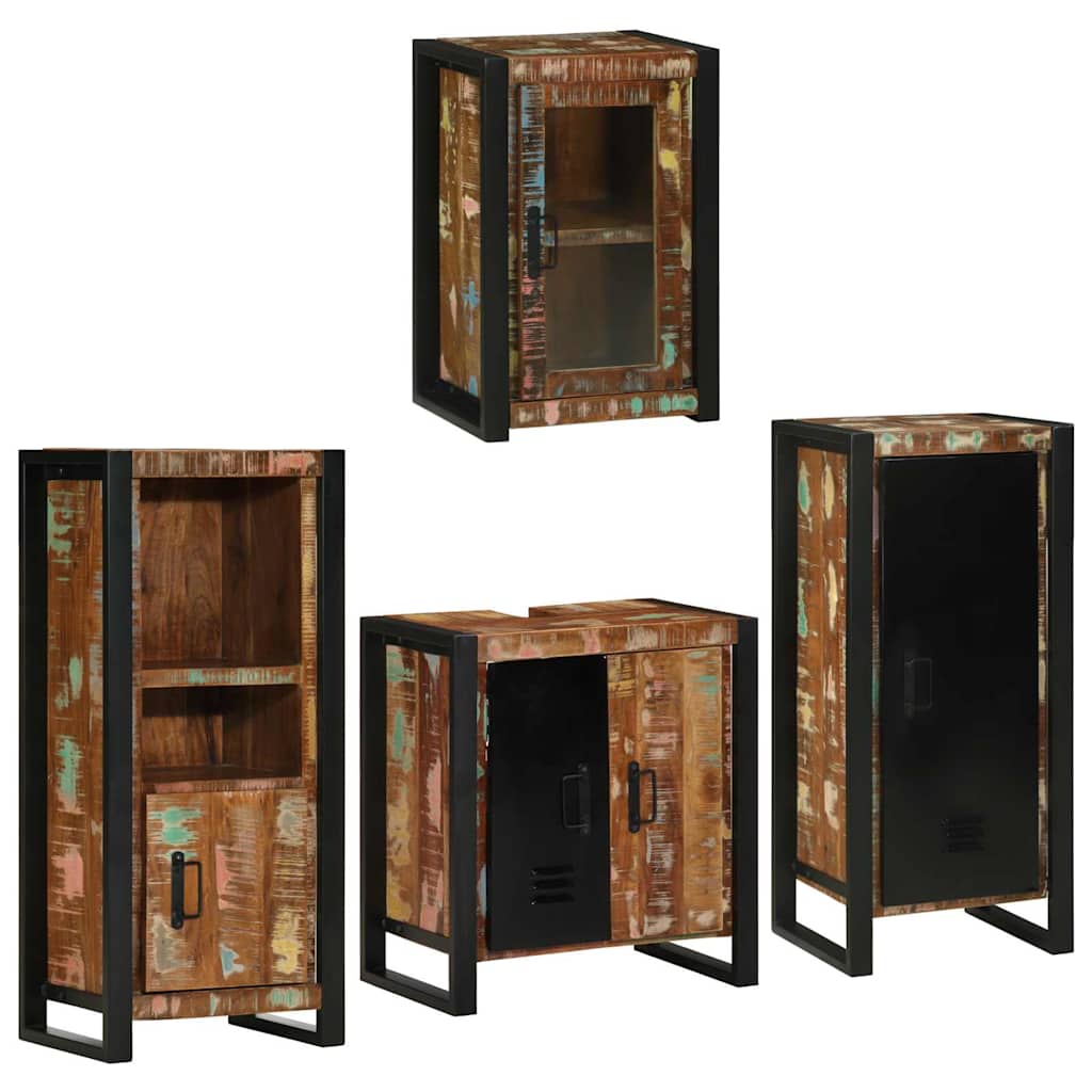 Set di mobili per il bagno 4 pcs Legno massello riciclato