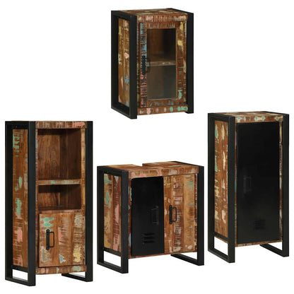 Set di mobili per il bagno 4 pcs Legno massello riciclato