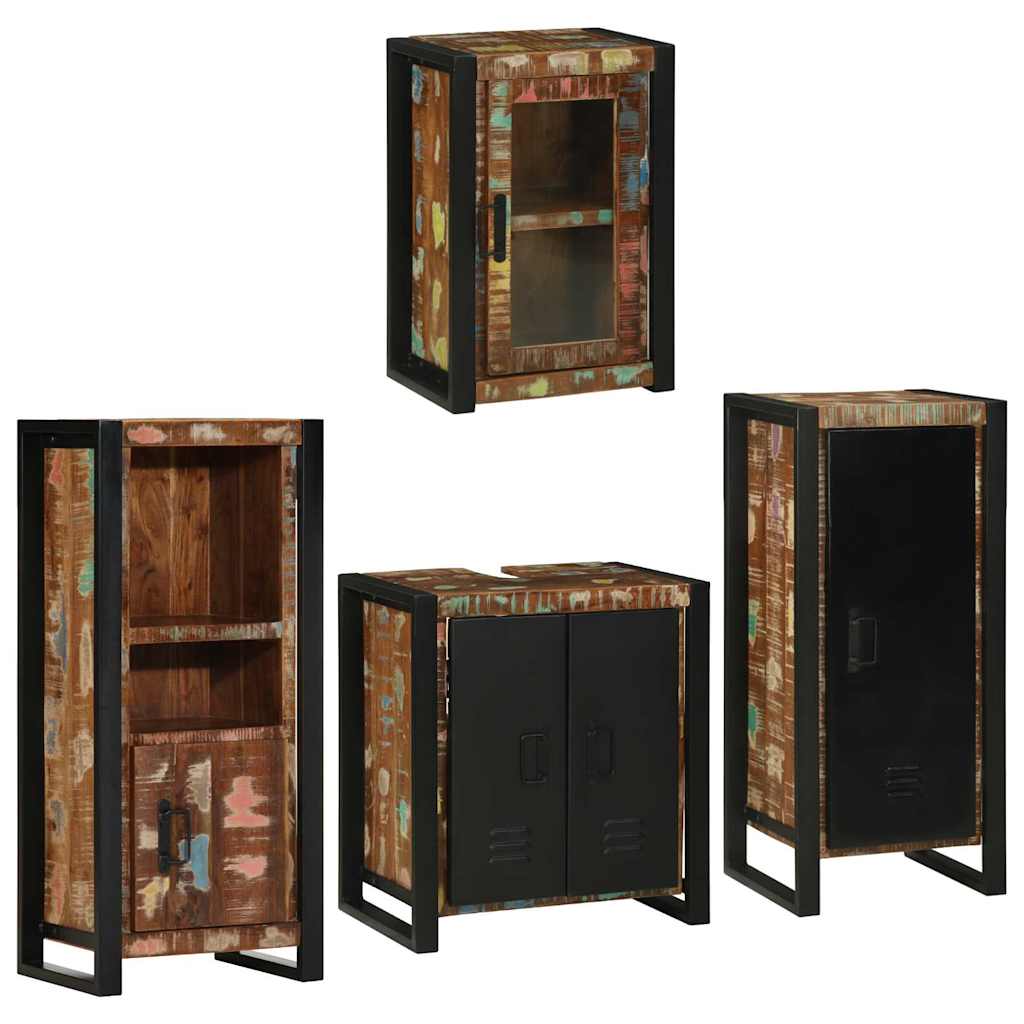 Set di mobili per il bagno 4 pcs Legno massello riciclato