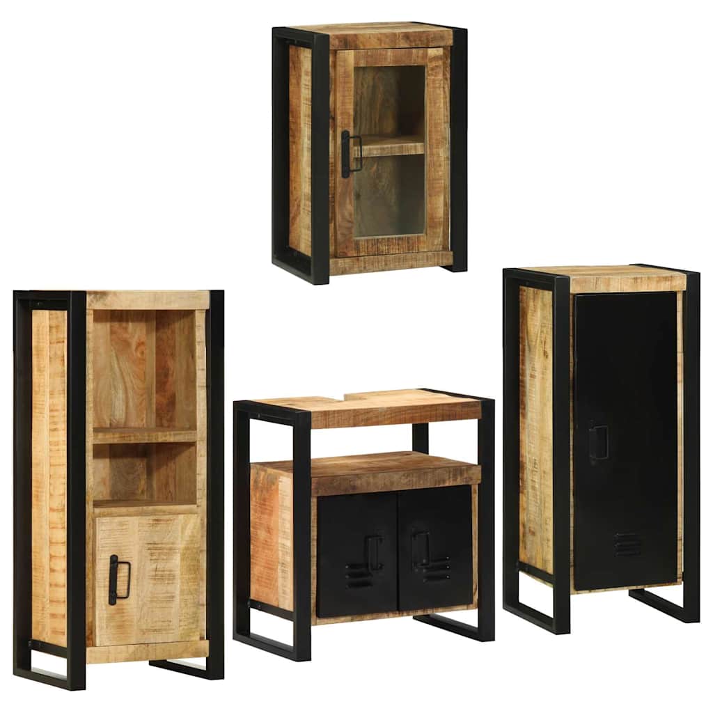 Set di mobili per il bagno 4 pcs Legno di mango massello