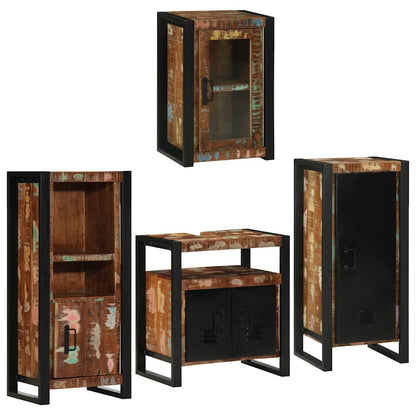 Set di mobili per il bagno 4 pcs Legno massello riciclato
