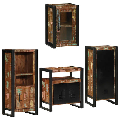 Set di mobili per il bagno 4 pcs Legno massello riciclato