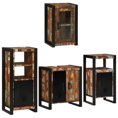 Set di mobili per il bagno 4 pcs Legno massello riciclato