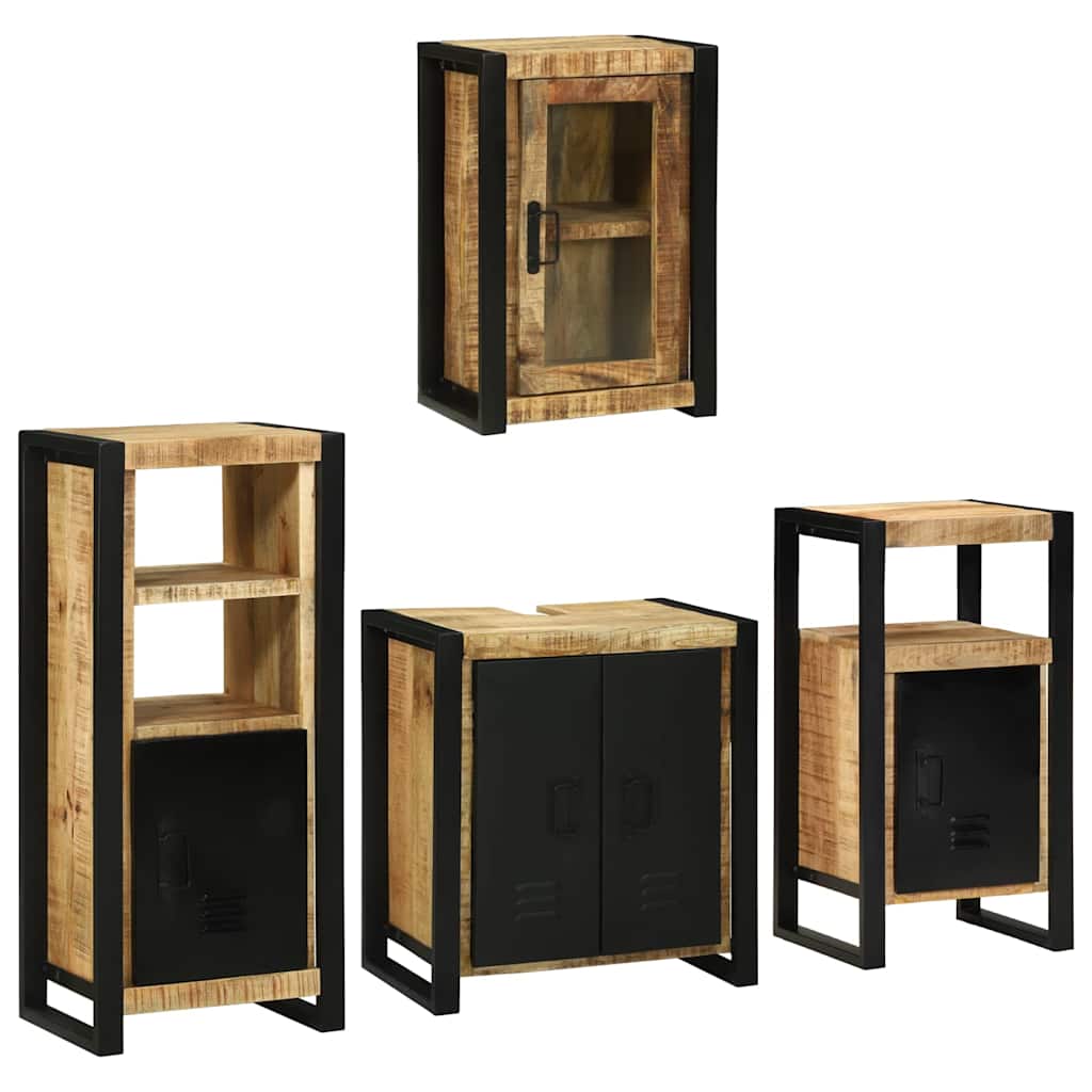 Set di mobili per il bagno 4 pcs Legno di mango massello