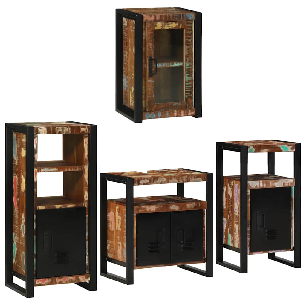 Set di mobili per il bagno 4 pcs Legno massello riciclato