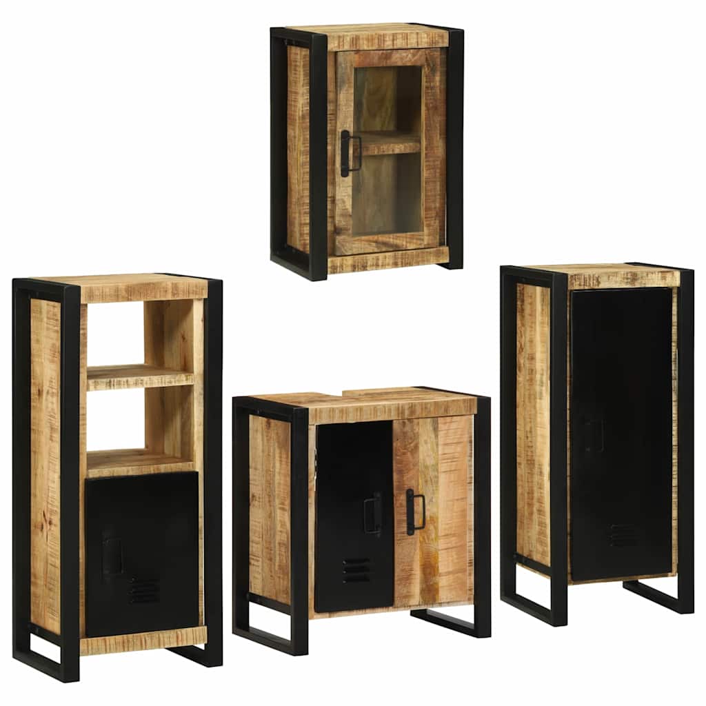 Set di mobili per il bagno 4 pcs Legno di mango massello