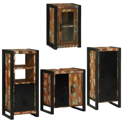 Set di mobili per il bagno 4 pcs Legno massello riciclato