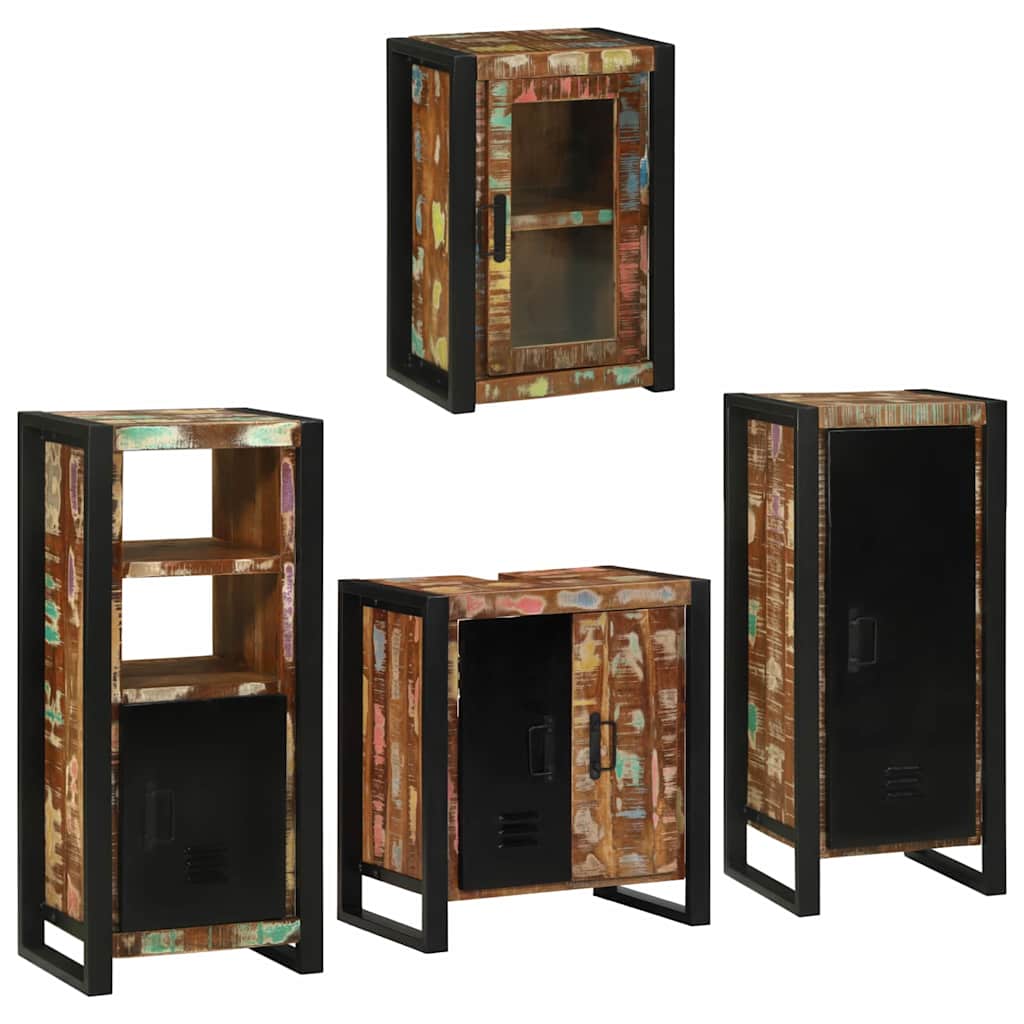 Set di mobili per il bagno 4 pcs Legno massello riciclato