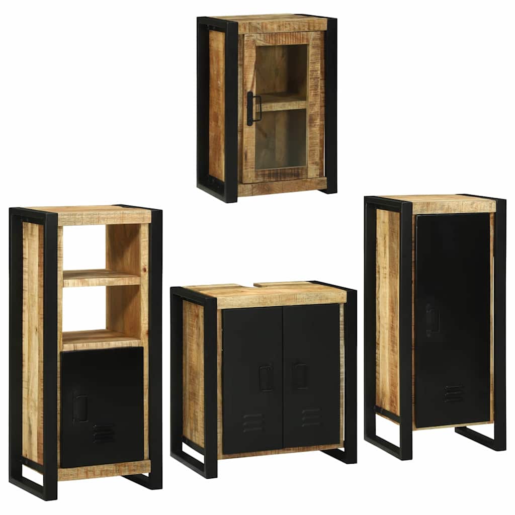Set di mobili per il bagno 4 pcs Legno di mango massello