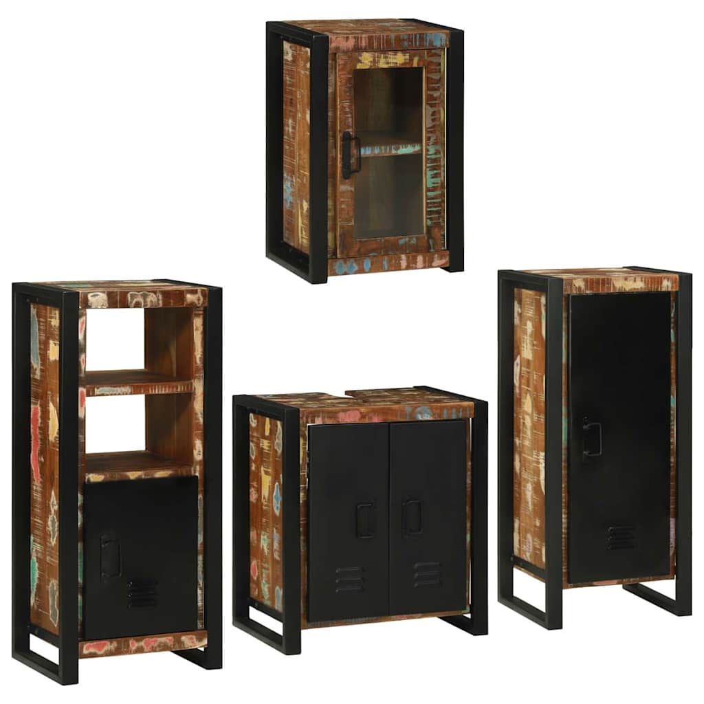 Set di mobili per il bagno 4 pcs Legno massello riciclato
