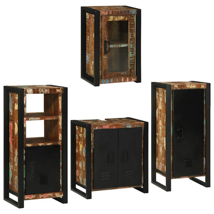 Set di mobili per il bagno 4 pcs Legno massello riciclato