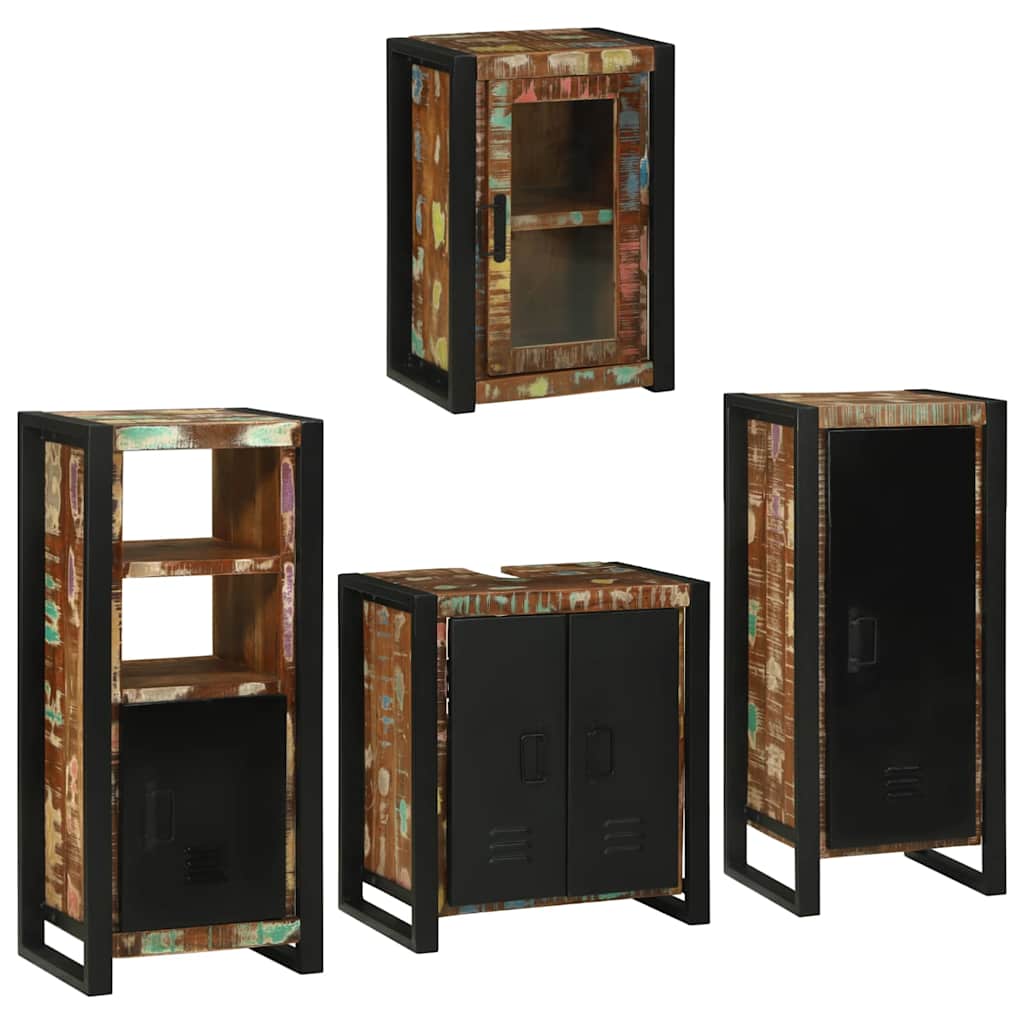 Set di mobili per il bagno 4 pcs Legno massello riciclato