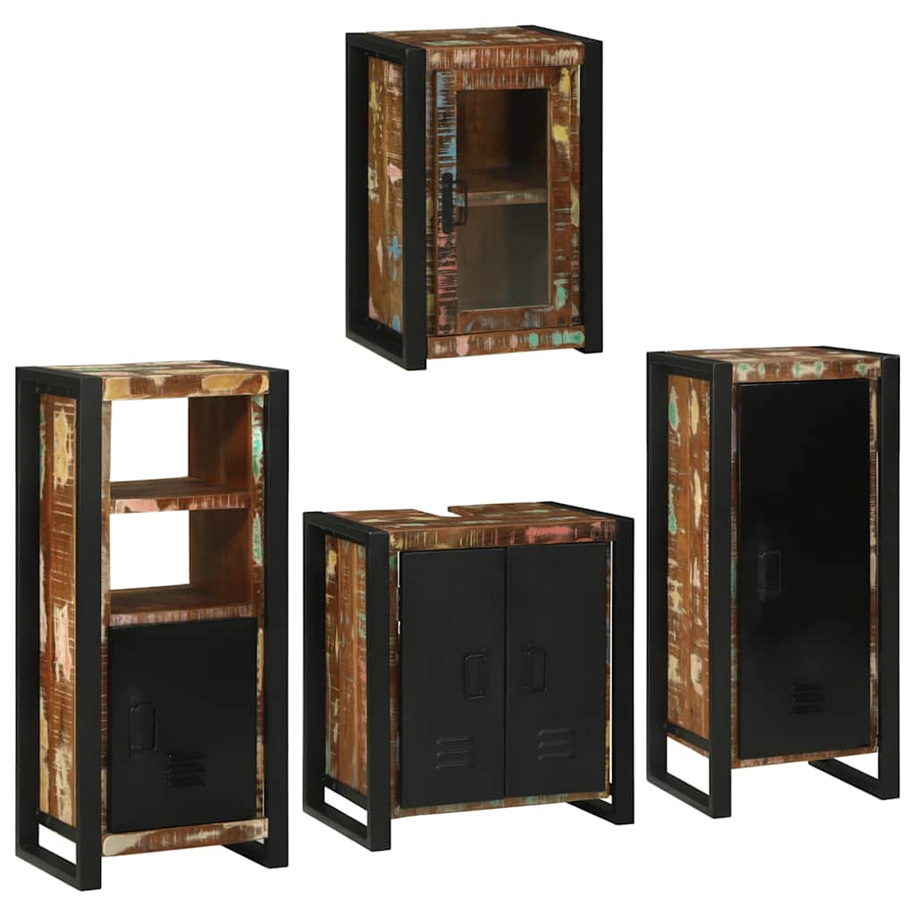 Set di mobili per il bagno 4 pcs Legno massello riciclato