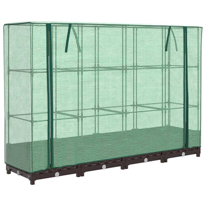 Letto Rialzato con Copertura Serra Effetto Rattan 160x40x123 cm