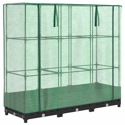 Letto rialzato con copertura per serra effetto rattan 120x40x123 cm