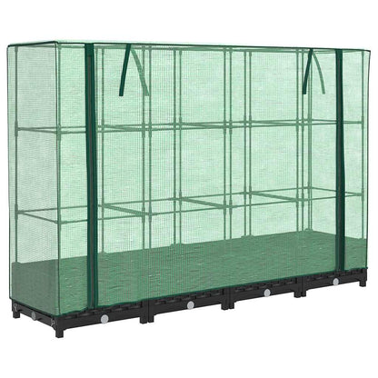 Letto rialzato con copertura per serra effetto rattan 160x40x123 cm