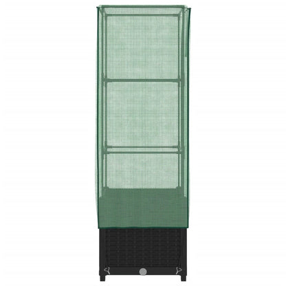 Letto Rialzato con Copertura Serra Effetto Rattan 40x40x139 cm