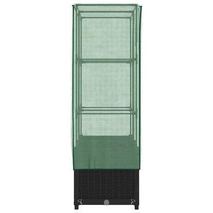 Letto Rialzato con Copertura Serra Effetto Rattan 80x40x138 cm