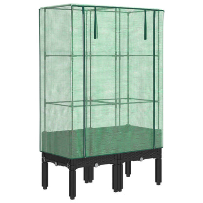 Letto Rialzato con Copertura Serra Effetto Rattan 80x40x140 cm