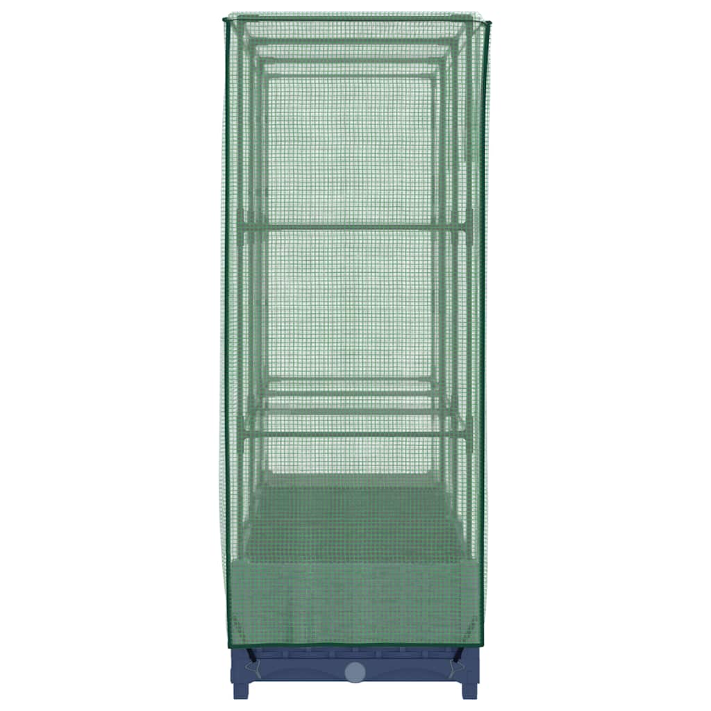 Letto rialzato con copertura per serra effetto rattan 120x40x123 cm