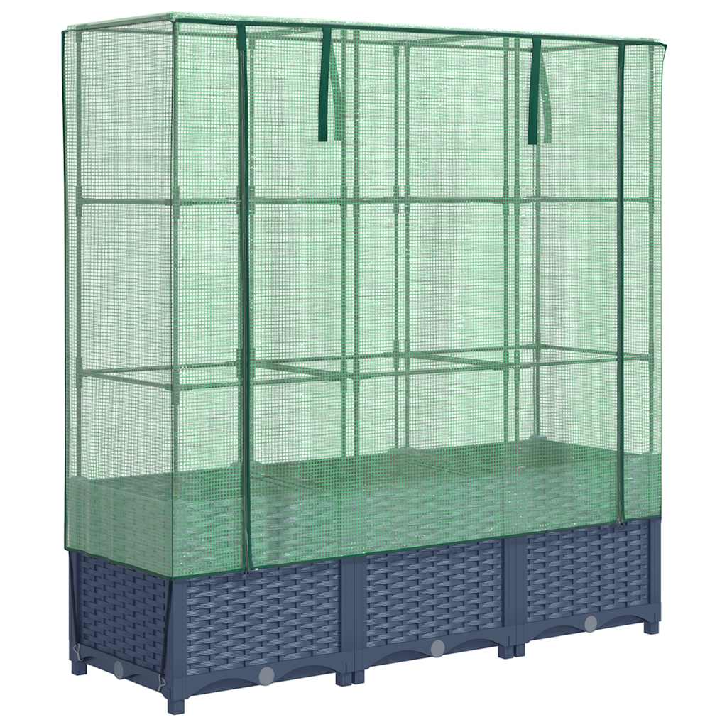 Letto Rialzato con Copertura Serra Effetto Rattan 120x40x138 cm