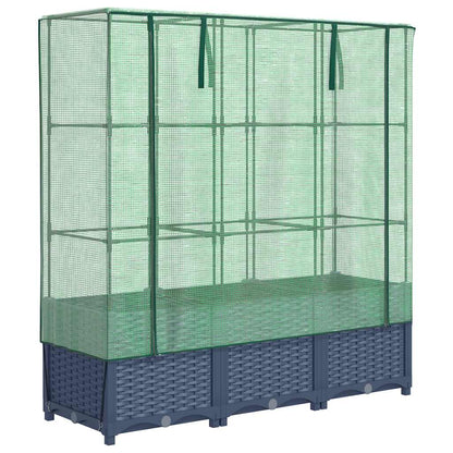 Letto Rialzato con Copertura Serra Effetto Rattan 120x40x138 cm