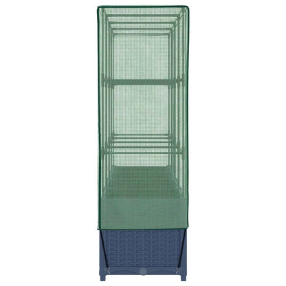 Letto rialzato con copertura per serra effetto rattan 160x40x138 cm