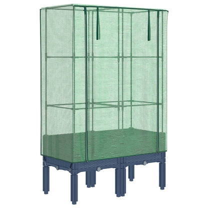Letto Rialzato con Copertura Serra Effetto Rattan 80x40x140 cm