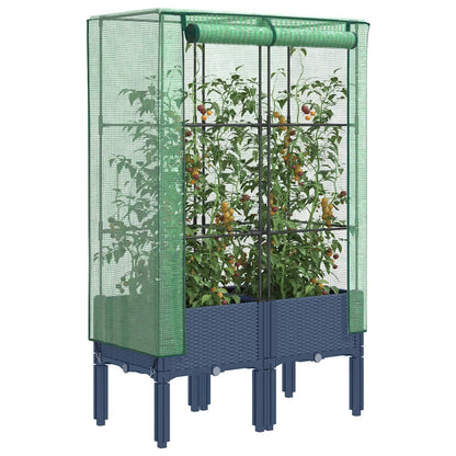 Letto Rialzato con Copertura Serra Effetto Rattan 80x40x140 cm