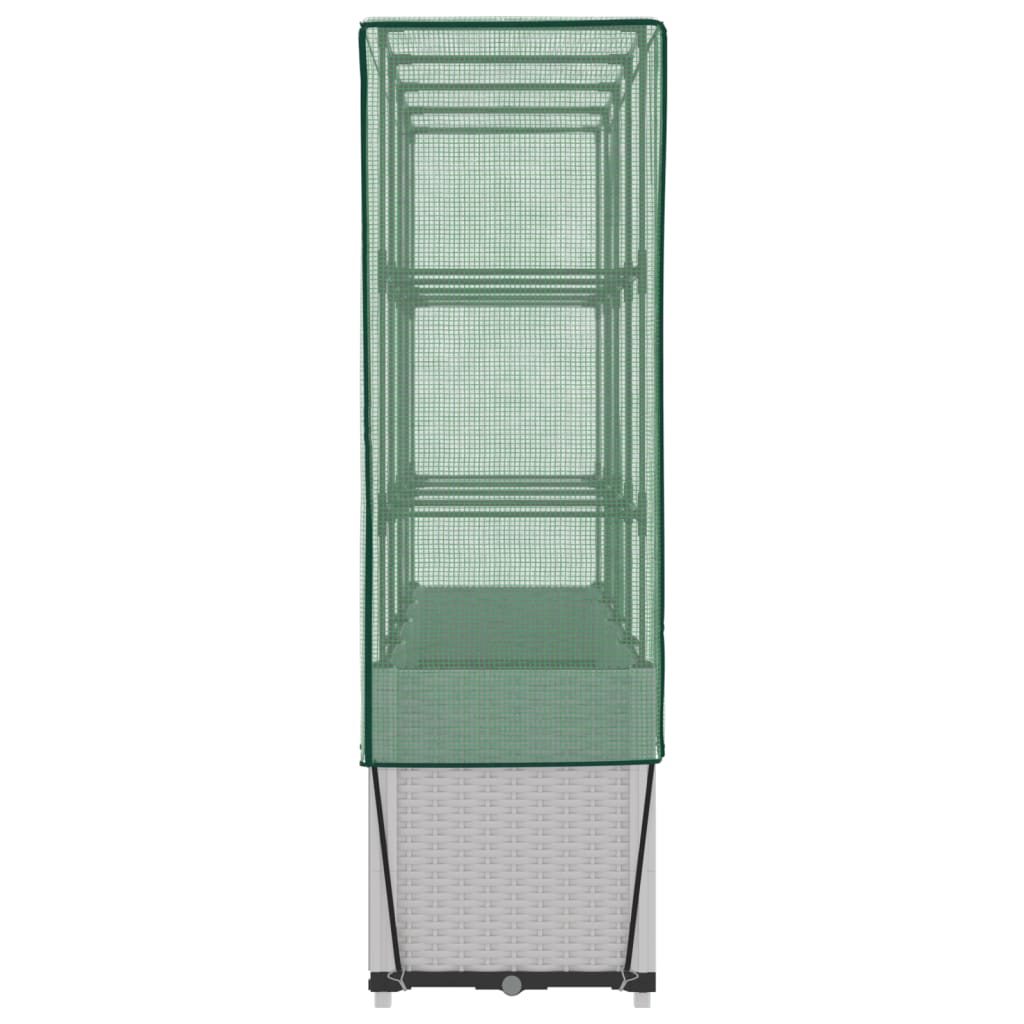Letto Rialzato con Copertura Serra Effetto Rattan 160x40x153 cm